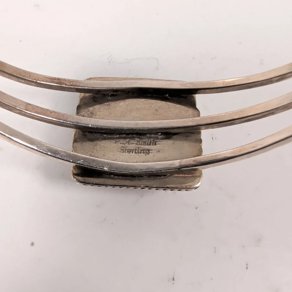 P.A. Smith Sterling Silver Red Sponge Coral Split Shank Cuff Bracelet